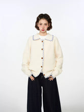 Hand - Stitched Yarn Edge Collared Knit Sweater - COPPING THREADS - CHICISLAND